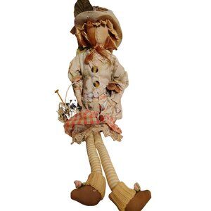 Carmen Manago Doll Emma Gardener w/ Tag, Mushrooms Flowers in Basket Bird in Hat